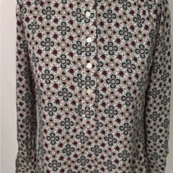 LOFT Tops - LOFT Women’s Floral Pattern Button Down Shirt - Red and Black